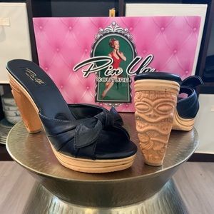 RARE Carved Tiki Heels